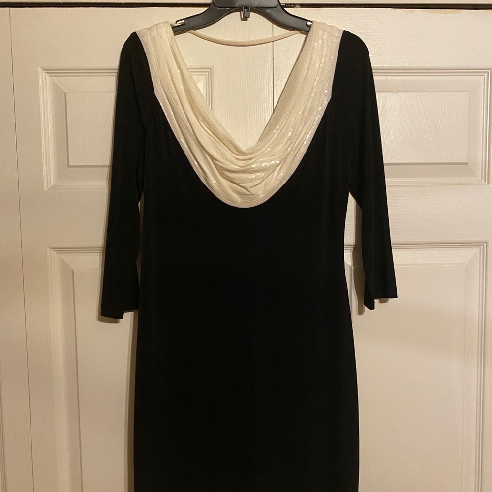 Calvin Klein black dress with sequin collar